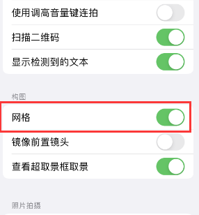 临安苹果手机维修网点分享iPhone如何开启九宫格构图功能 