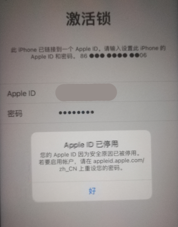 临安苹果手机维修分享iPhone 12 出现提示“Apple ID 已停用”怎么办 